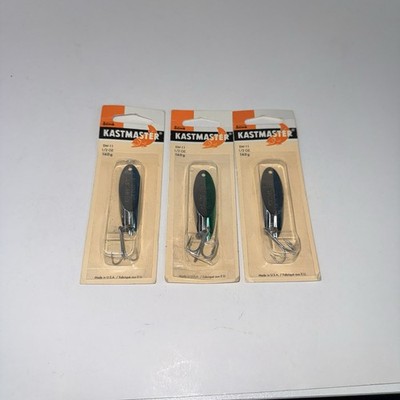 Lot Of 3 Acme Kastmaster Spoon Lures 1/2oz Chrome Green Blue Open Box Unused