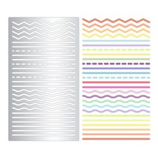 Line Metal Stencils For Painting Straight Wavy Dotted Template 4x7 Inch 4 Pack