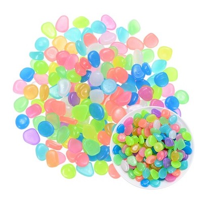 100-Pack Glow in the Dark Rocks, 0.79'' Resin Pebbles Stones [Multicolor]