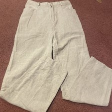 Vintage 4P Liz Claiborne Linen Cotton Beige Cream Pleated Pants High Waist