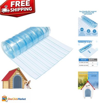 Durable 15.7 in x 4.9 ft Dog Door Flap - Weather-Resistant PVC Vinyl Strip