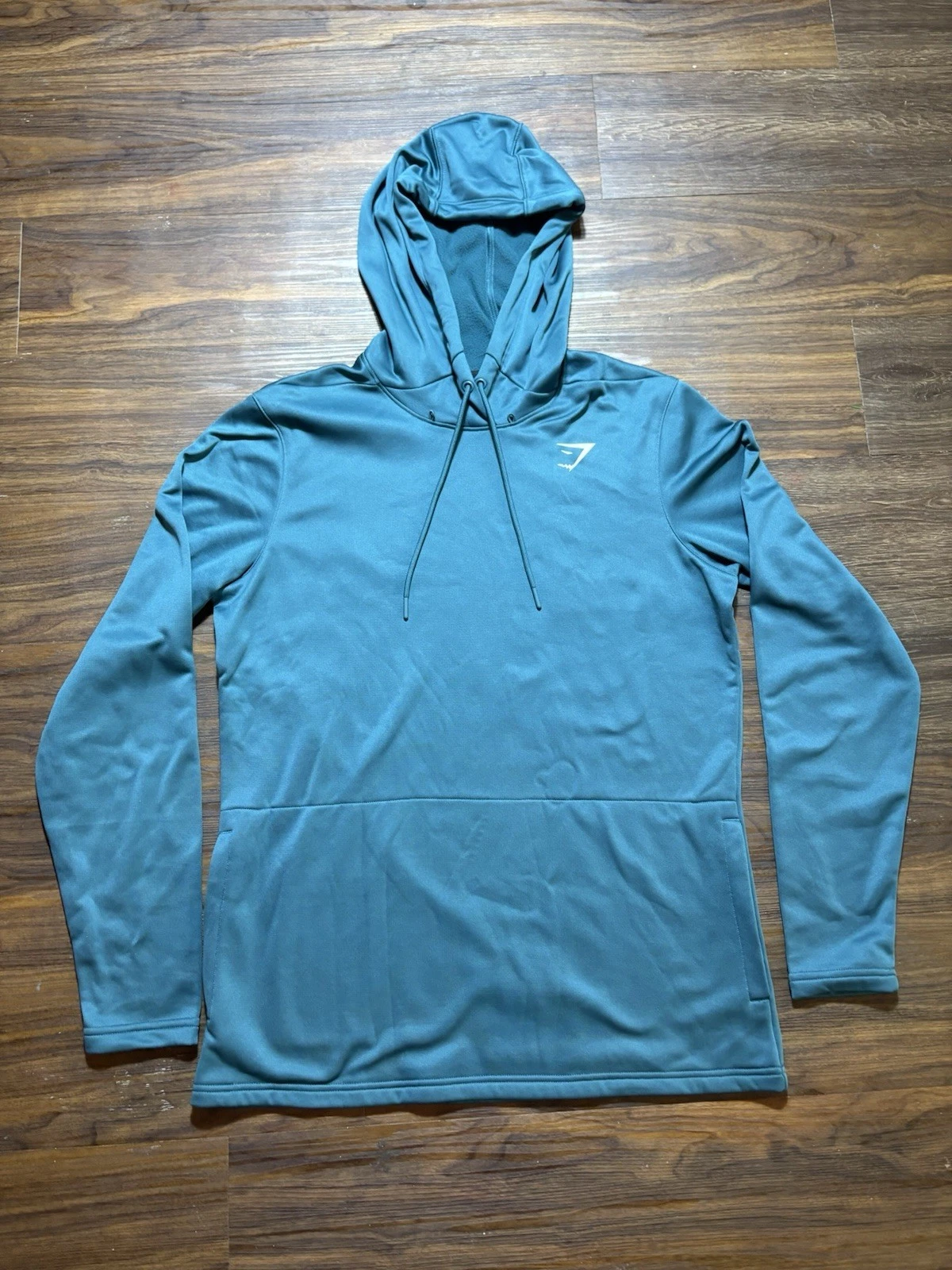 Gymshark Arrival Hoodie Mens Medium Sweatshirt Turquoise Athletic Long Sleeve