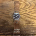 Vintage Blue Face Timex With Fat Leather Band