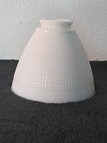 Vtg Corning Waffle Milk Glass Light Lamp SHADE Diffuser 6" 820090