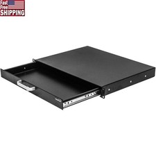 19 Inch 1U Rack Mount Drawer Lockable Storage Heavy Duty Steel Includes Screws