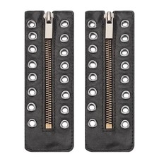 Boot Zipper Inserts 2 Pieces 8-Eyelets Boot Zipper Sneakers No Tie Laces