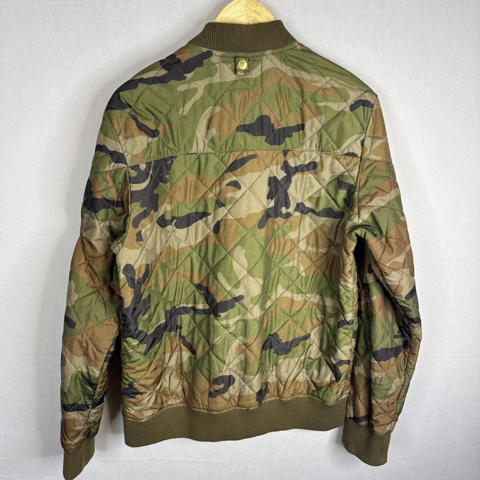 Scotch & Soda Quilted Camo Bomber Jacket Men’s Large Amsterdam Review Sleeve Pic - Image 4 of 4