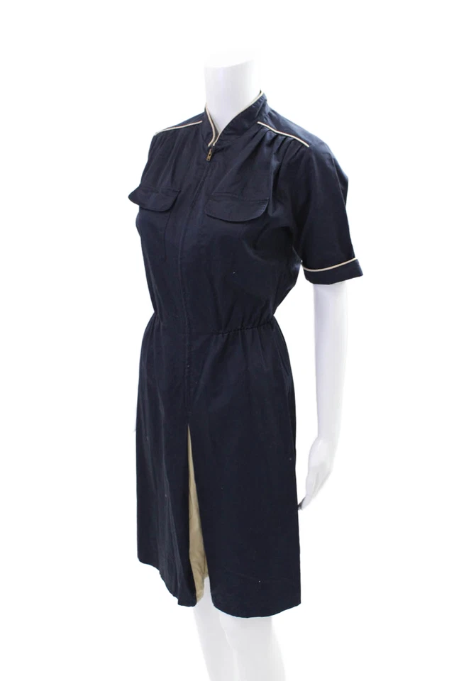 Vestido Paul & Joe Feminino Manga Curta Linha A Azul Marinho Algodão Tamanho EUR 40 - Imagem 2 de 4