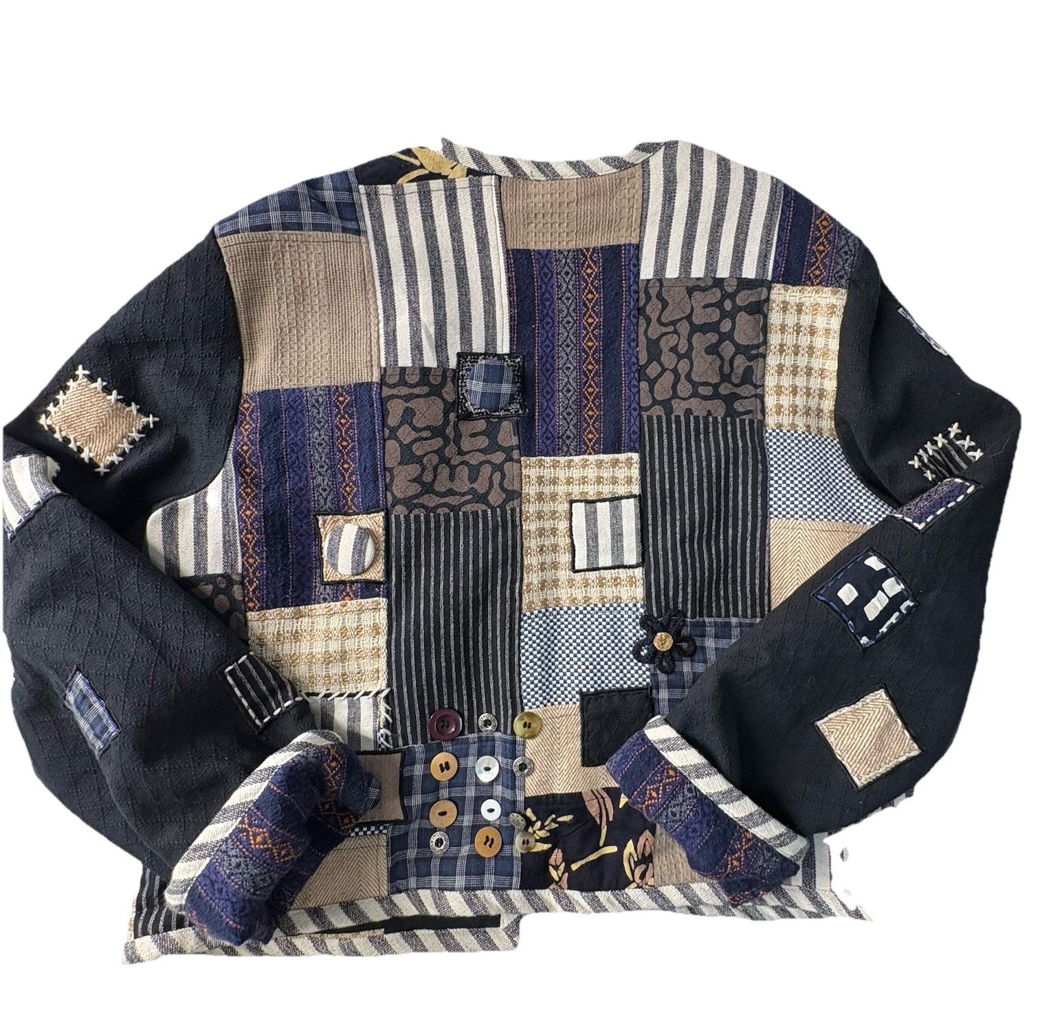 Patchwork Quilted Jacket Women’s Boho Folk Open F… - image 2