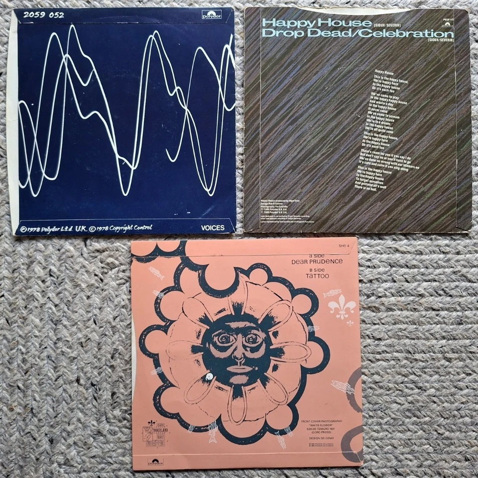 Siouxsie & The Banshees “Hong Kong Garden, Happy House, Dear Prudence 7" x 3 and - Image 2 of 4