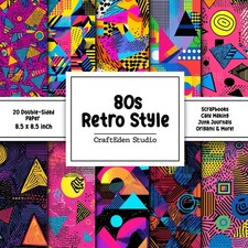80s Retro Style Scrapbook Paper: Decorative d...