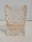 Vintage Pink Fenton Hobnail Footed Sawtooth Toothpick Holder