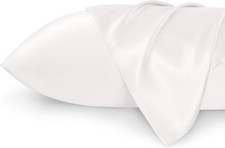 Bedsure Satin Pillowcase Standard Set of 2 - Ivory Silky Pillow Cases for Hair a