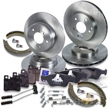ATEC 4x BREMSSCHEIBE + BELÄGE + BACKEN VORNE + HINTEN FÜR MB C-KLASSE E-KLASSE