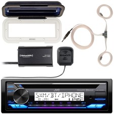 JVC KDT92MBS Marine Bluetooth CD Receiver, XM Tuner, Antenna w/Extension, Cover