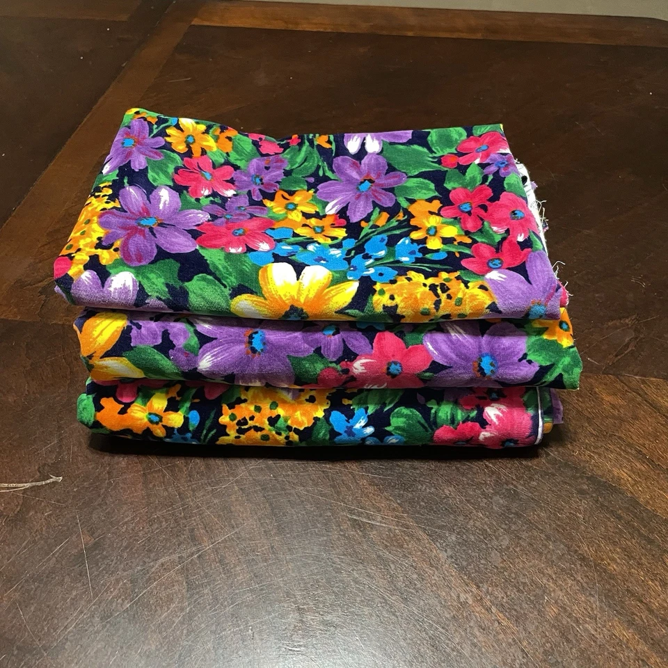 Dramáticas Flores Tela Terciopelada Lote 3 Piezas, Ver Fotos Foto 2 de 4