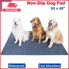 Non-Slip Dog Pad 65 x 48 - Washable Puppy Pads with Fast Absorbent, Waterproof