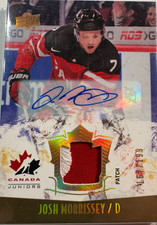 JOSH MORRISSEY  #113  2015 TEAM CANADA JUNIORS AUTO/2 COLORED  PATCH..  167/199