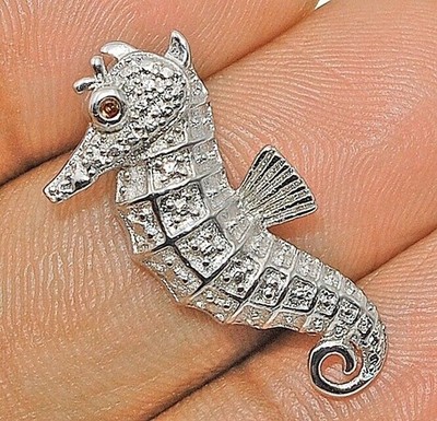 Seepferdchen wärmebehandelter Padparadscha 925 Sterling Silber Anhänger YB3-4