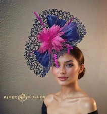 Aimee Fuller Kentucky Derby Fascinator Hot Pink Fuchsia Royal Ascot Hat Del Mar