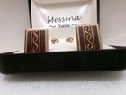 Messina Italia Cufflinks & 4 Knot Studs & Silver & Gold Tone Original  Box — photo 5