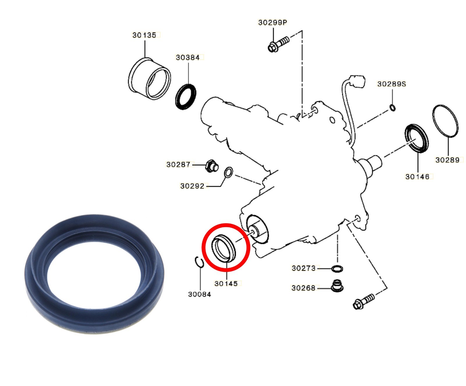 Front Transfer Case Seal for Mitsubishi ASX Eclipse Lancer Outlander Dodge Calib