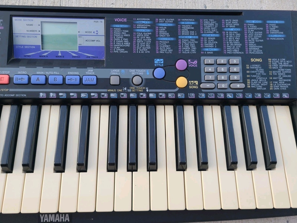 Yamaha PSR 78 Electronic Keyboard Full Size 49 Keys for sale