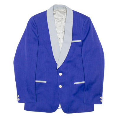 SCHULER Herren Blazer Sakko Lila Wolle Gestreift M
