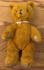 Small Antique Early American Teddy Bear Jointed Long Golden Mohair 10