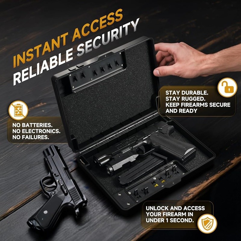 Handgun Safe Mechanical Combination 46 Customized Codes Compact Gun ...