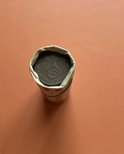 Lincoln Wheat Penny Roll W/ Nazi Coin and Indian Head Cent Enders