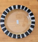 Demdaco 2019 Glass Fusion Pop Ins Black White Checked Platter-Lori Seibert-RARE
