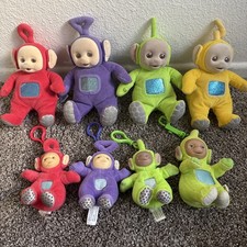 Vintage Lot Of 8 Teletubbies Plush and Keychains
