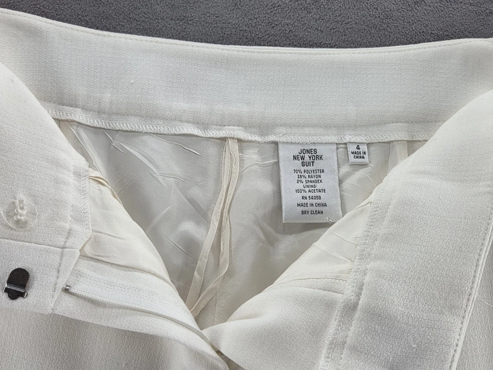 Nuevo con etiquetas Jones New York Mujer De Colección Traje Pantalón Forrado Talla 4 Marfil Pantalones Solo Foto 3 de 4