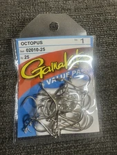 gamakatsu octopus hooks size 1 25 per pack 02010-25 value pack New Chrome Nickel