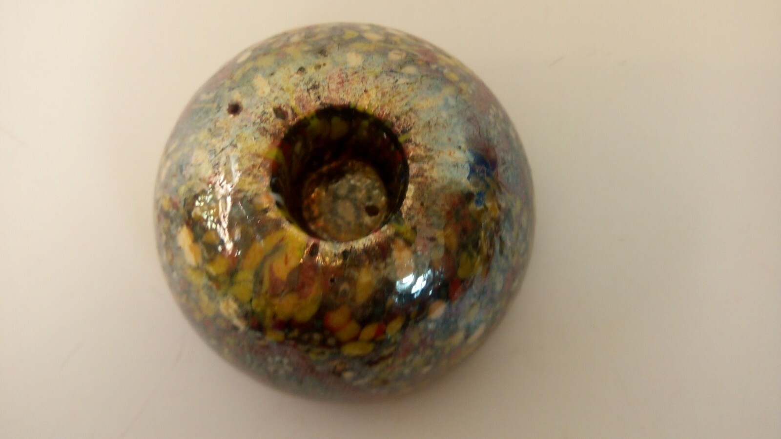 Millefiori Lenox Candle Holder Vintage Yellow Red Original Label Handcrafted