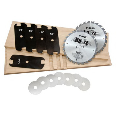 MIBRO 416381 8'' Carbide Stacking Dado Blade Set 14 Pieces 1 Pack Groove Saw New