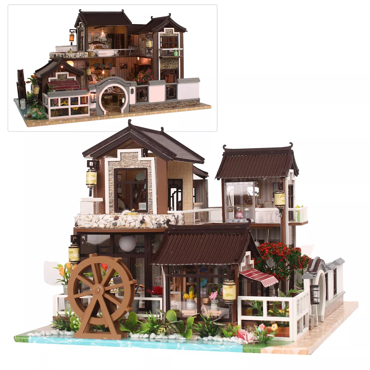 New DIY Miniature Wooden Doll House Building Kit Ancient