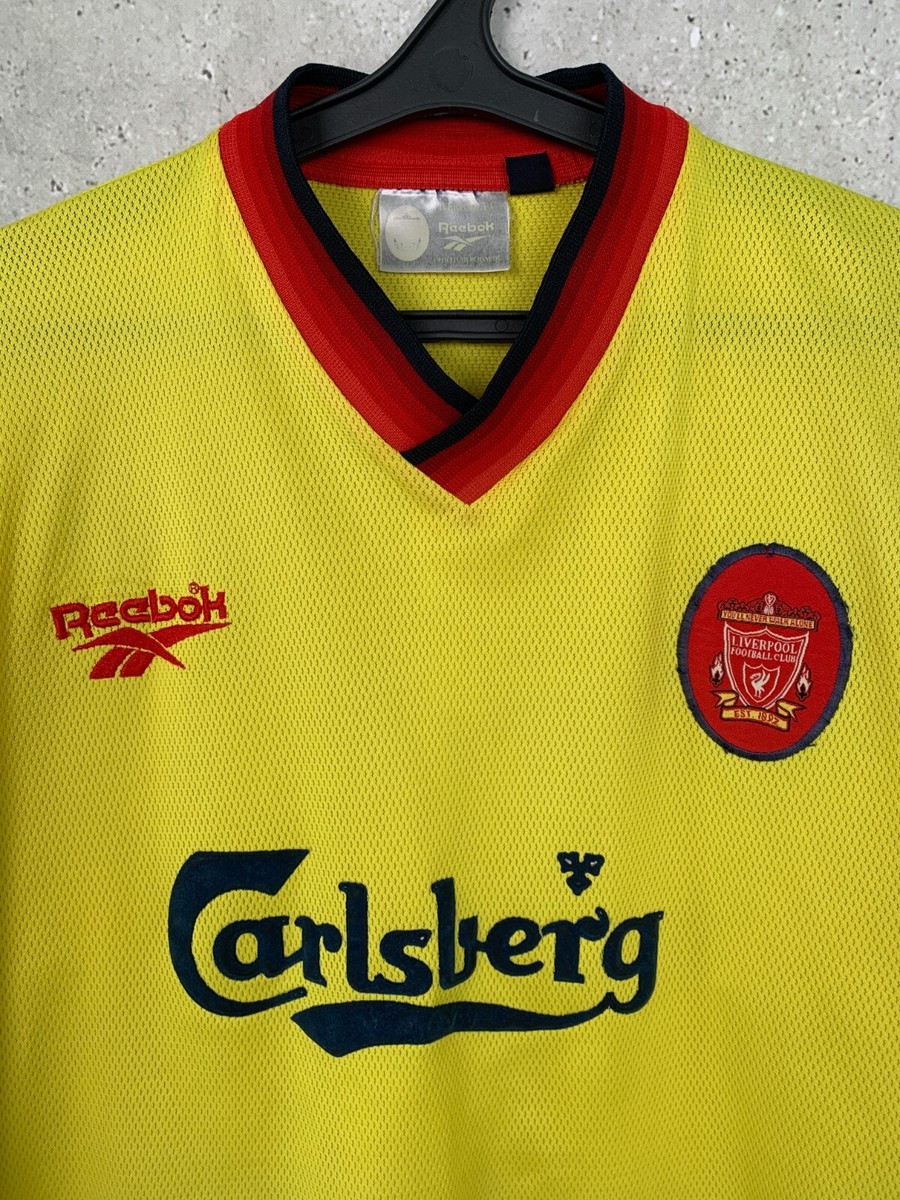 LIVERPOOL 1997 1998 1999 AWAY FOOTBALL SHIRT #7 McMANAMAN REEBOK