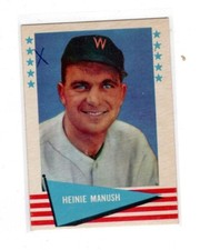 1961 Fleer #57 Heinie Manush Has Writing On It