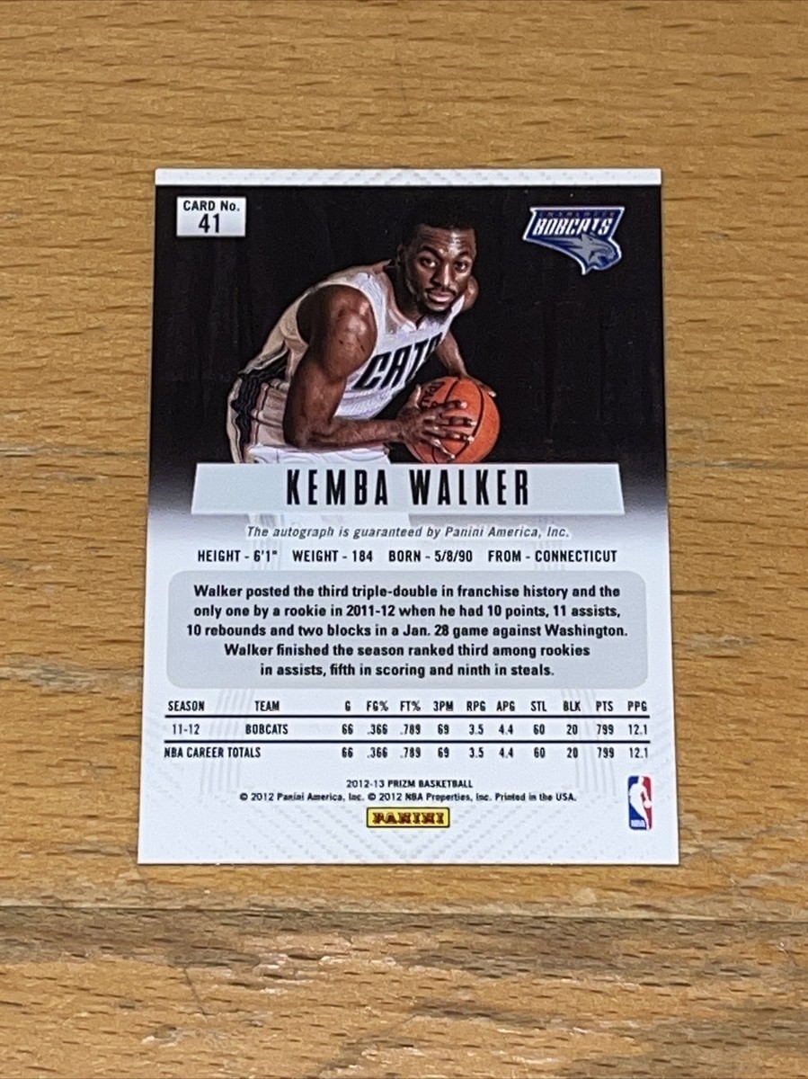 2012 Panini Prizm SILVER Auto Rookie Kemba Walker RC