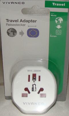 VIVANCO Reisestecker Welt - Europa weiß 39615