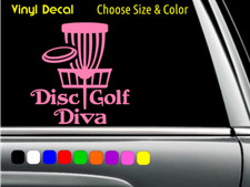 Disc Golf Diva Ladies Decal Laptop Car Window Sticker CHOOSE SIZE COLOR