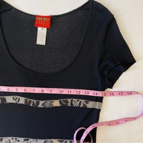 Kenzo Abito in maglia a righe floreali giungla nero medio