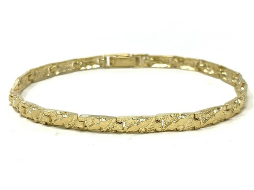 14 Karat Gelbgold massives Nugget Armband 8,5 Zoll - 9 Zoll 4,75 mm 11,5 Gramm - Bild 4 von 7