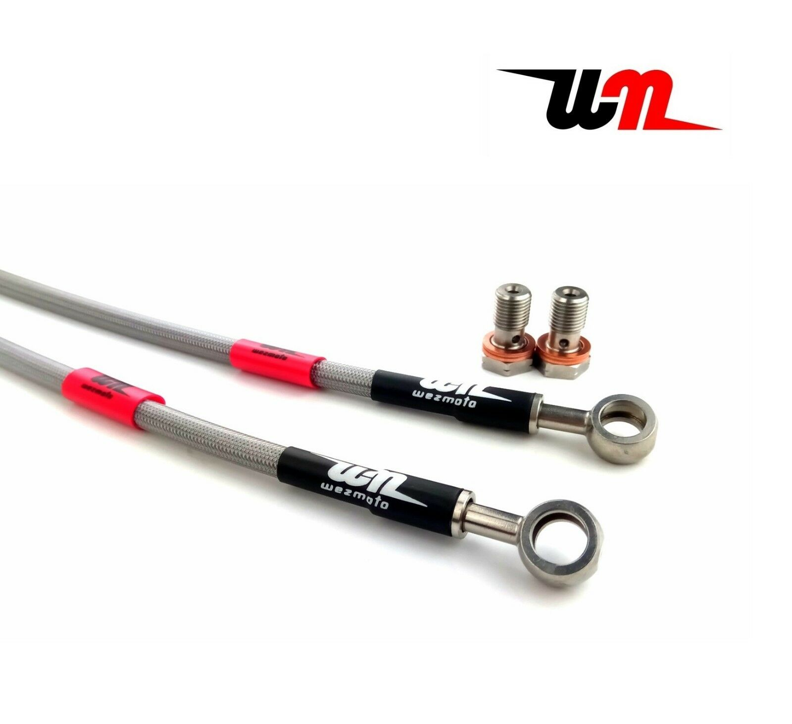 A4 B6 B7 (REARS ONLY) Wezmoto Stainless Steel Braided Brake Hoses