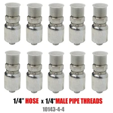 10143-4-4 After Market 1/4" Hose, 1/4" Male Pipe HYDRAULIC HOSE FITTINGS 10 Pack