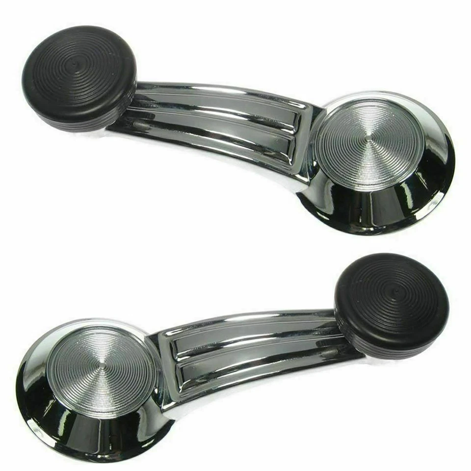 Manivela ventana puerta delantera cromada izquierda y derecha para furgoneta 76-87 Acadian / 78-96 GMC Foto 2 de 4