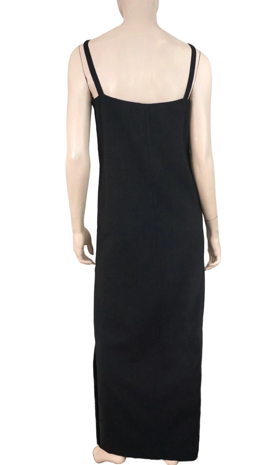 Maxi Vestido DE COLECCIÓN Nuevo BILL BLASS x Amen Wardy Talla 10 Negro Sin Mangas Crepé Foto 3 de 4