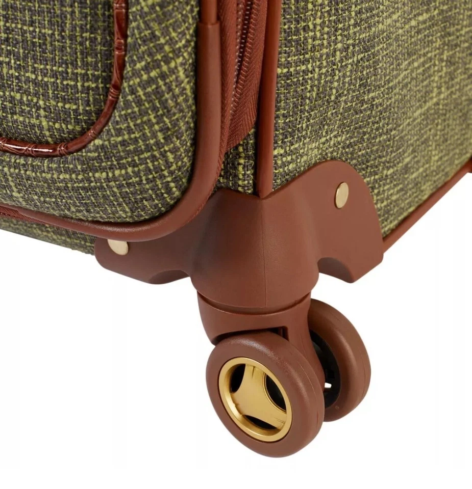 Juego de Equipaje Samantha Marrón Vintage Tweed - 22" Spinner Equipaje de Mano y Bolso - Negro Foto 2 de 3